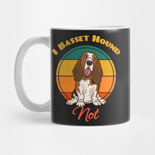 I Basset Hound Not Dog puppy Lover Cute Sunser Retro Funny Mug